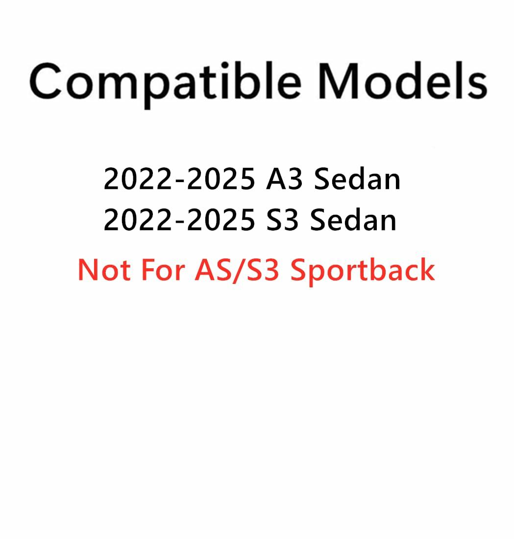 Tempered Driver Left Side Rear Door Window Door Glass Compatible with Audi A3 / S3 4-Door Sedan 2022-2025 Model