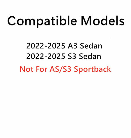 Tempered Driver Left Side Rear Door Window Door Glass Compatible with Audi A3 / S3 4-Door Sedan 2022-2025 Model