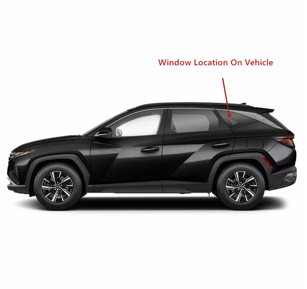 Tempered Driver Left Side Rear Quarter Window Quarter Glass Compatible with Hyundai Tucson 2022-2025 Models
