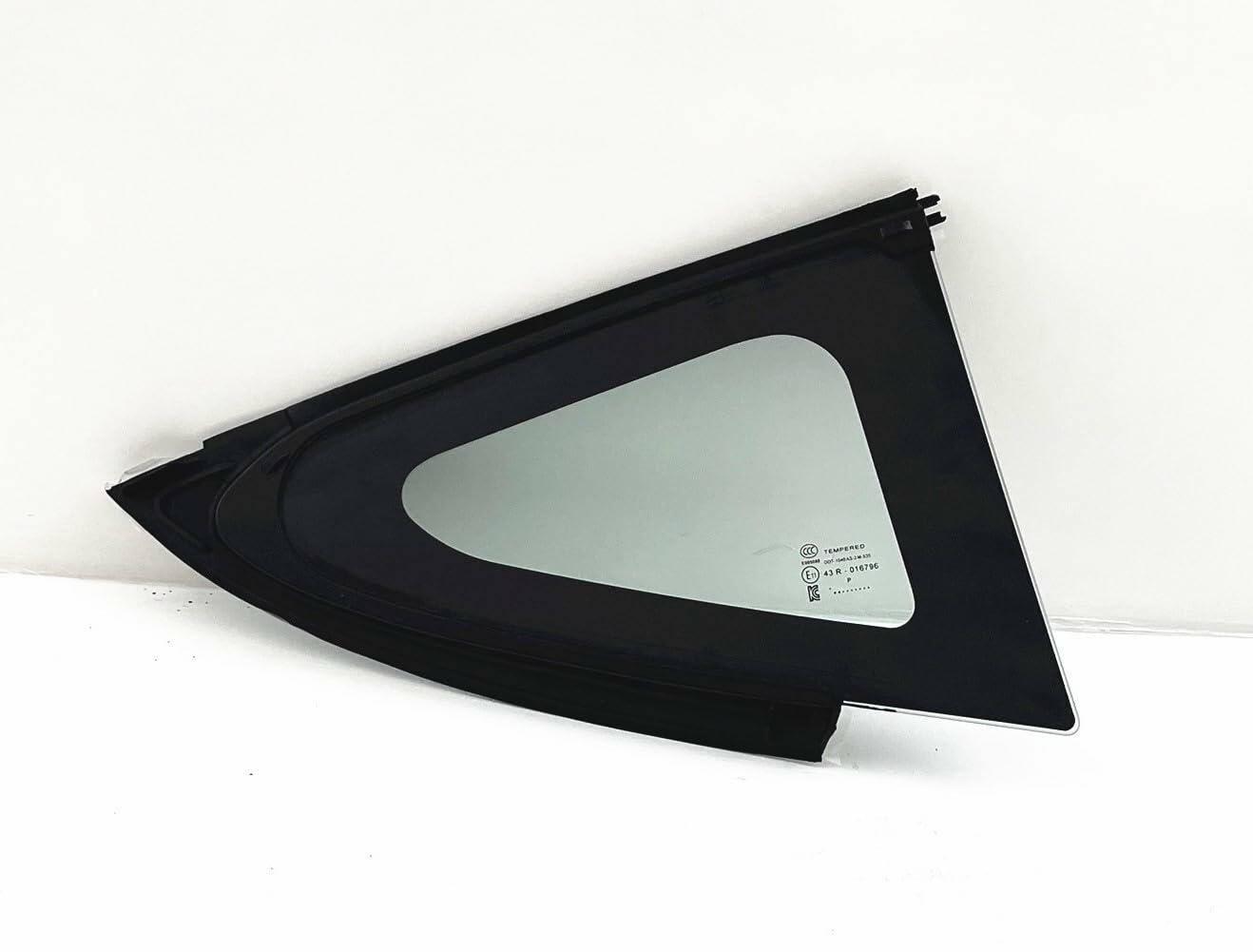 Chrome Moulding Style Driver Left Side Rear Quarter Window Quarter Glass Compatible with Tesla Model 3 2017-2023 Models