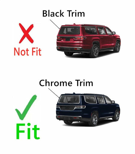 OEM Laminated Chrome Trim Heated Rear Back Tailgate Window Glass Compatible with Jeep Wagoneer / Wagoneer L / Grand Wagoneer / Grand Wagoneer L 2022-2025 Models W/ Feature
