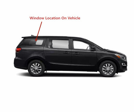 Black Moulding Style Passenger Right Side Quarter Window Glass Compatible with Kia Sedona 2015-2021 Models