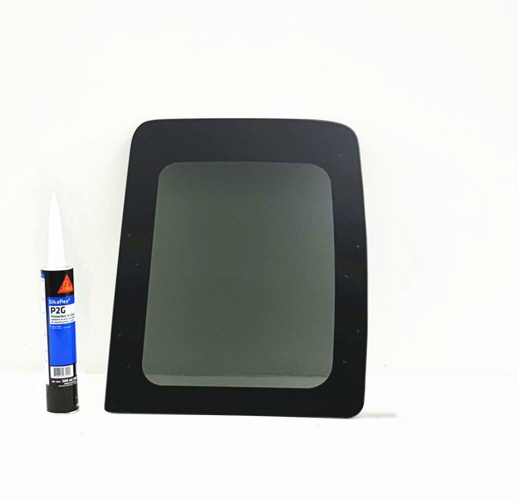 Tempered Driver Left Side Quarter Window Quarter Glass Compatible with Dodge Dakota 2005-2010 / Ram Dakota 2011 / Mitsubishi Raider 2006-2010 4-Door Extended/Club Cab Pickup With Glue