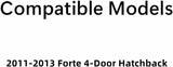 With Clips Style Passenger Right Side Rear Door Window Door Glass Compatible with Kia Forte 4-Door Hatchback 2011-2013 Models