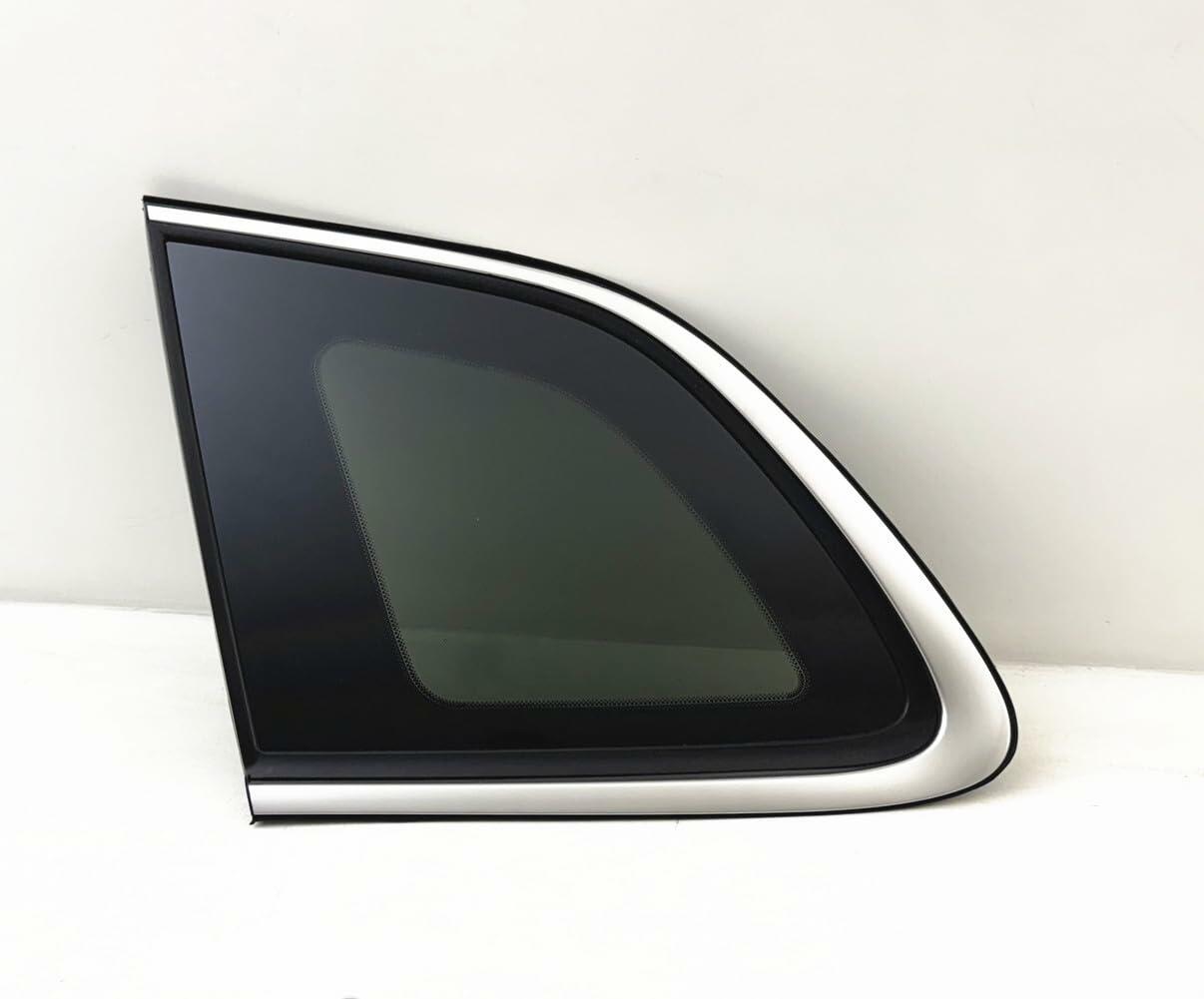 Chrome Molding Style Driver Left Side Quarter Window Quarter Glass Compatible with Jeep Cherokee 2014-2018 Models (Not For Grand Cherokee)