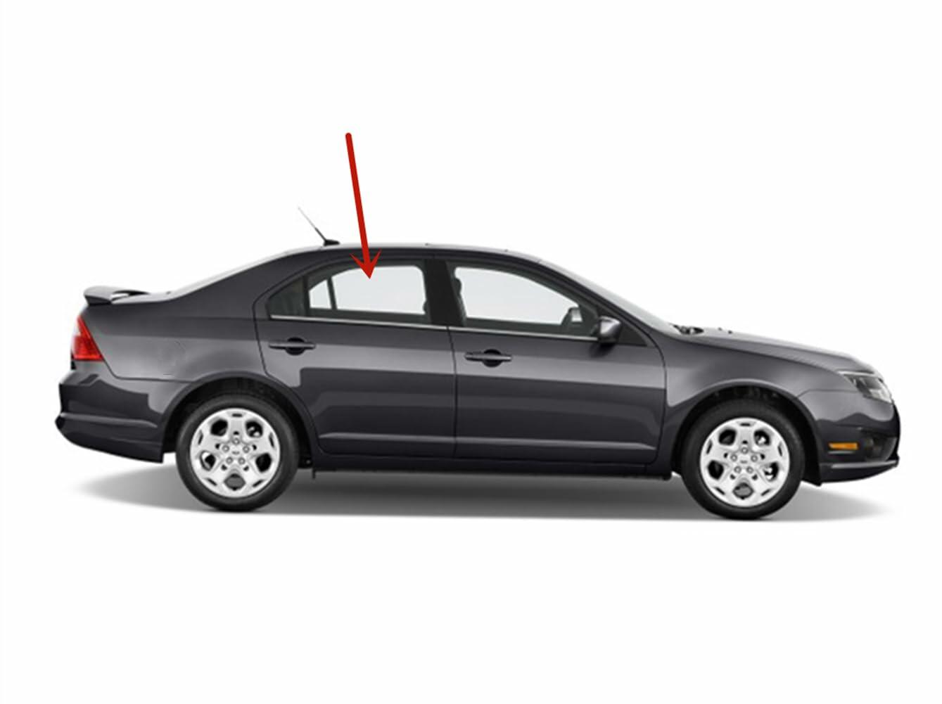 Tempered Passenger Right Side Rear Door Window Door Glass Compatible with Lincoln MKZ 2007-2012 / Ford Fusion 2006-2012 / Mercury Milan 2006-2011 Models
