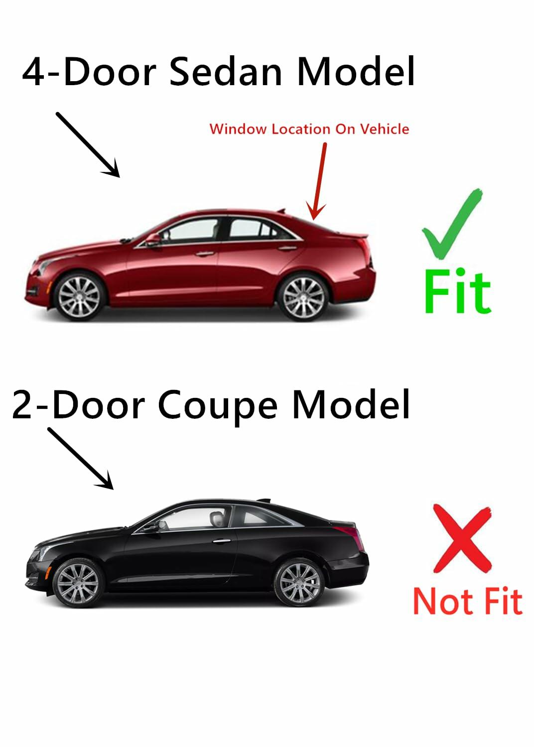 Heated Back Window Back Glass Compatible with Cadillac ATS/ATS-V 2013-2018 4 Door Sedan Models