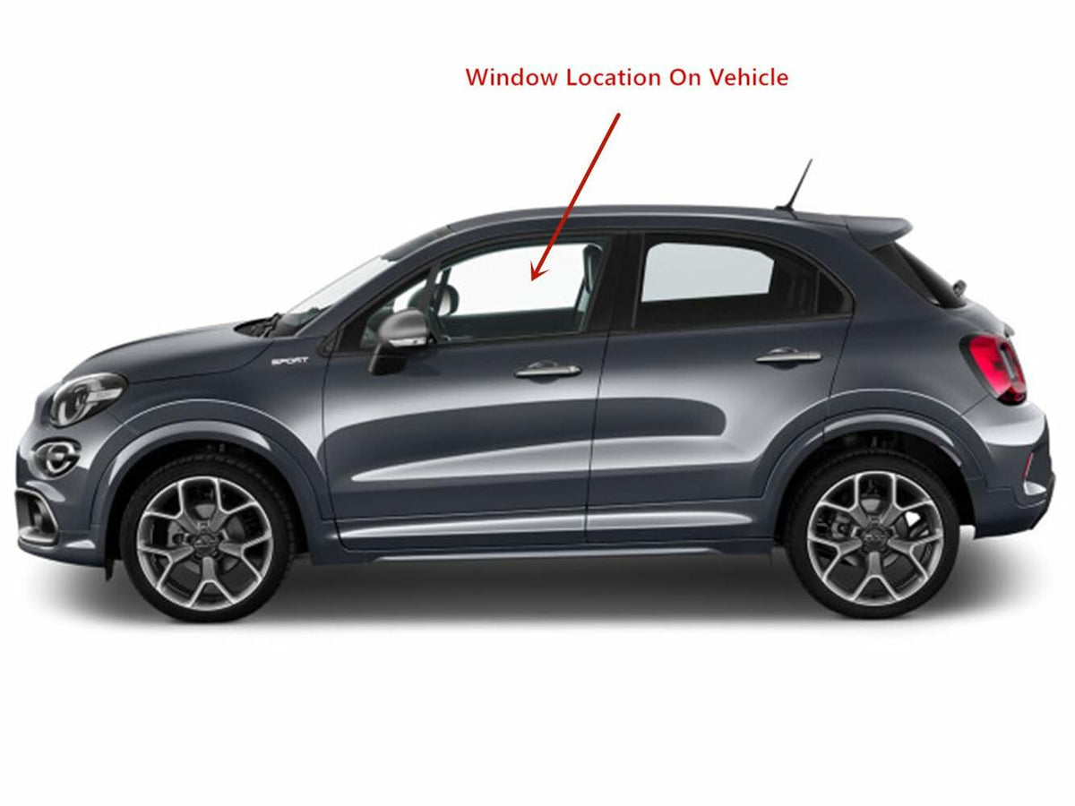 Tempered Driver Left Side Front Door Window Door Glass Compatible with Fiat 500X 2016-2023 Models
