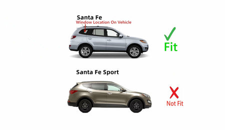 Tempered Passenger Right Side Quarter Window Quarter Glass Compatible with Hyundai Santa Fe 2007-2012 Models