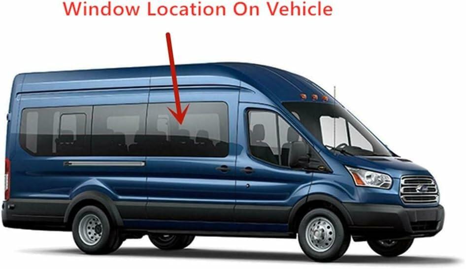Laminated Privacy Passenger Right Rear Sliding Door Window Door Glass Compatible with Ford Transit 110.2" High-Roof 100.8" Mid-Roof Van 2017-2026 Models (Not for Transit Connect or Low-Roof Transit)