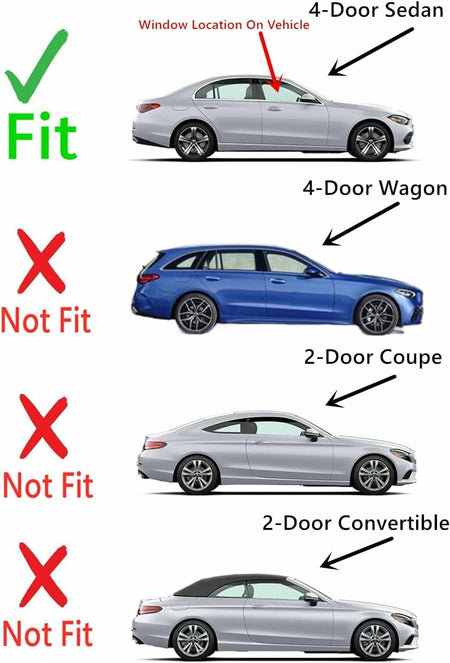Laminated Passenger Right Side Front Door Window Door Glass Compatible with Mercedes Benz C-Class C200 C300 C43AMG C63AMG 4-Door Sedan 2022-2026 Models