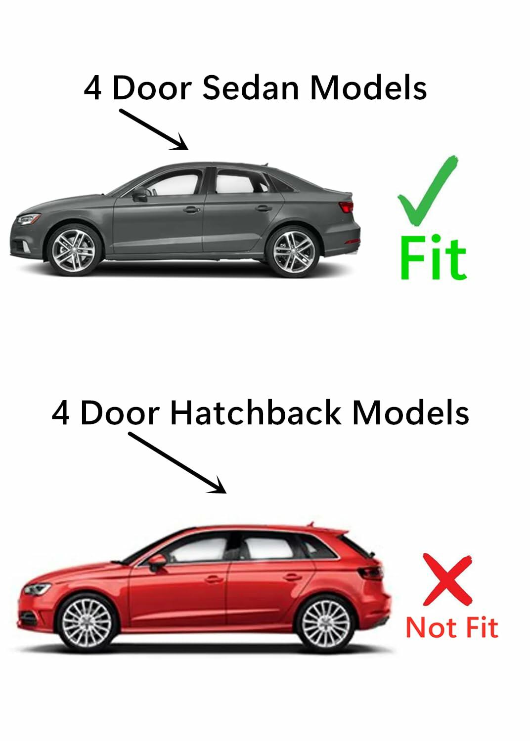 Tempered Driver Left Side Rear Door Window Door Glass Compatible with Audi A3 / S3 4 Door Sedan 2015-2020 Models