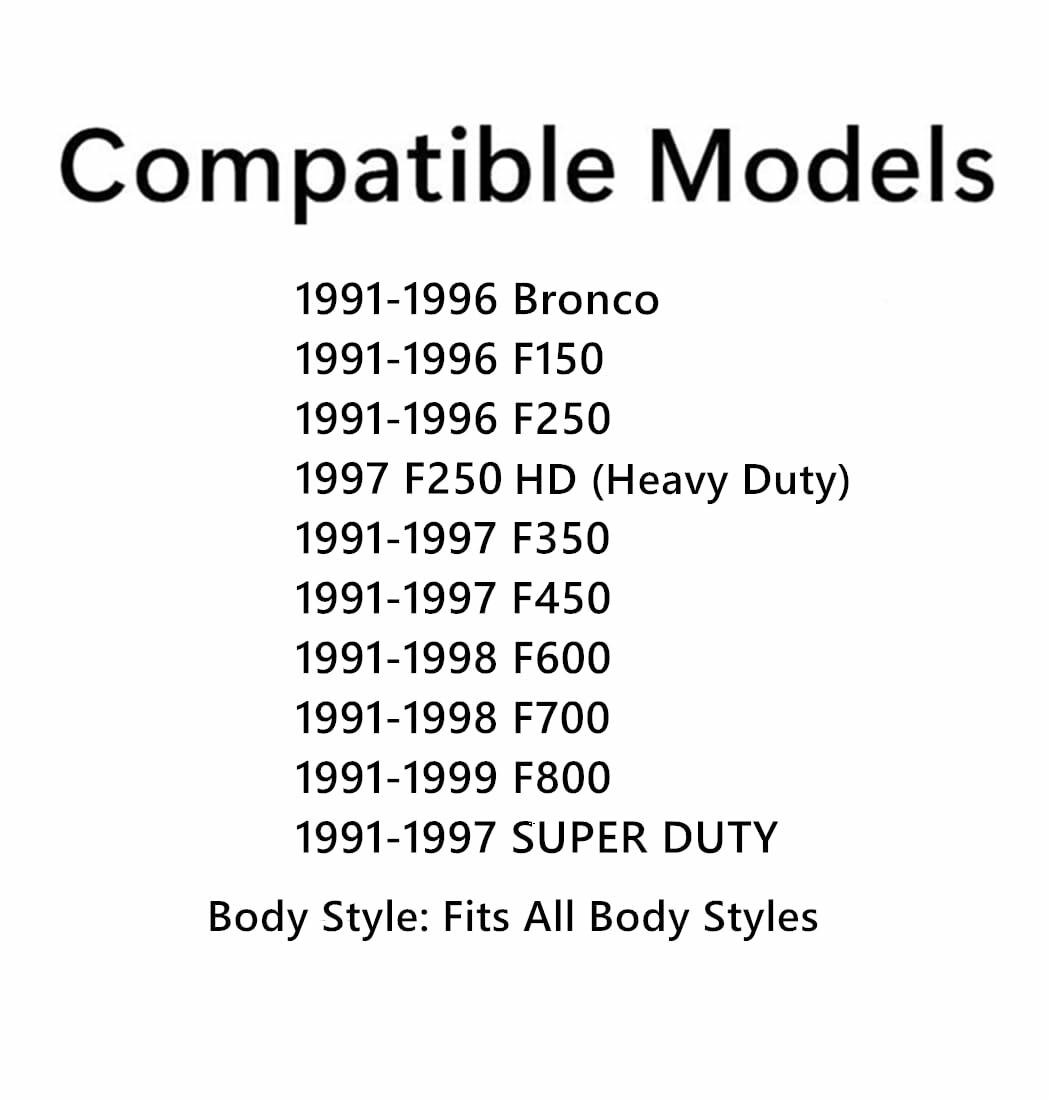 Tempered Passenger Right Side Front Door Window Glass Compatible with Ford Bronco F150 F250 1991-1996 / F250HD F350 F450 F-Series Super Duty 1991-1997 / F600 F700 F800 1991-1999 With Vent Glass Models