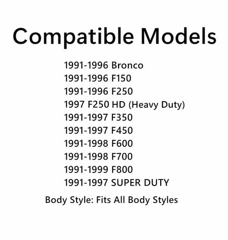 Tempered Passenger Right Side Front Door Window Glass Compatible with Ford Bronco F150 F250 1991-1996 / F250HD F350 F450 F-Series Super Duty 1991-1997 / F600 F700 F800 1991-1999 With Vent Glass Models