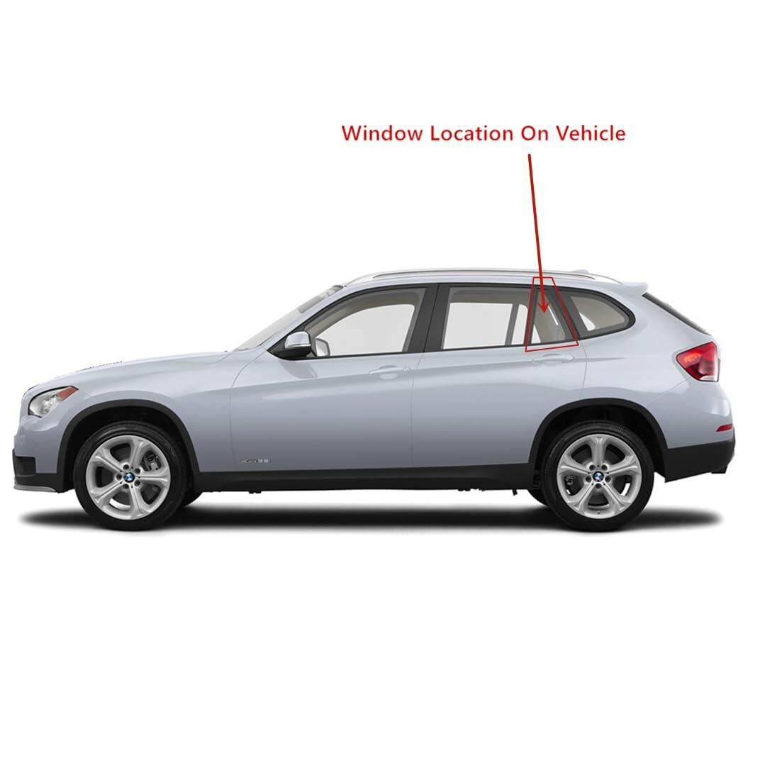 Glass Only Tempered Driver Left Side Rear Vent Window Vent Glass Compatible with BMW X1 2011-2015 Models
