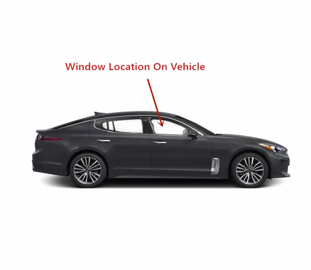 Laminated Passenger Right Side Front Door Window Glass Compatible with Kia Stinger 2018-2023 Models