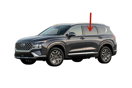 Driver Left Side Rear Door Window Door Glass Compatible with Hyundai Santa Fe 2019-2023 Models