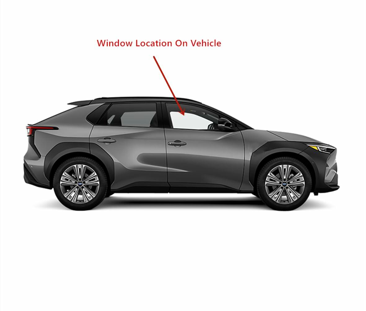 Tempered Passenger Right Side Front Door Window Door Glass Compatible with Subaru Solterra / Toyota BZ4X 2023-2025 Models