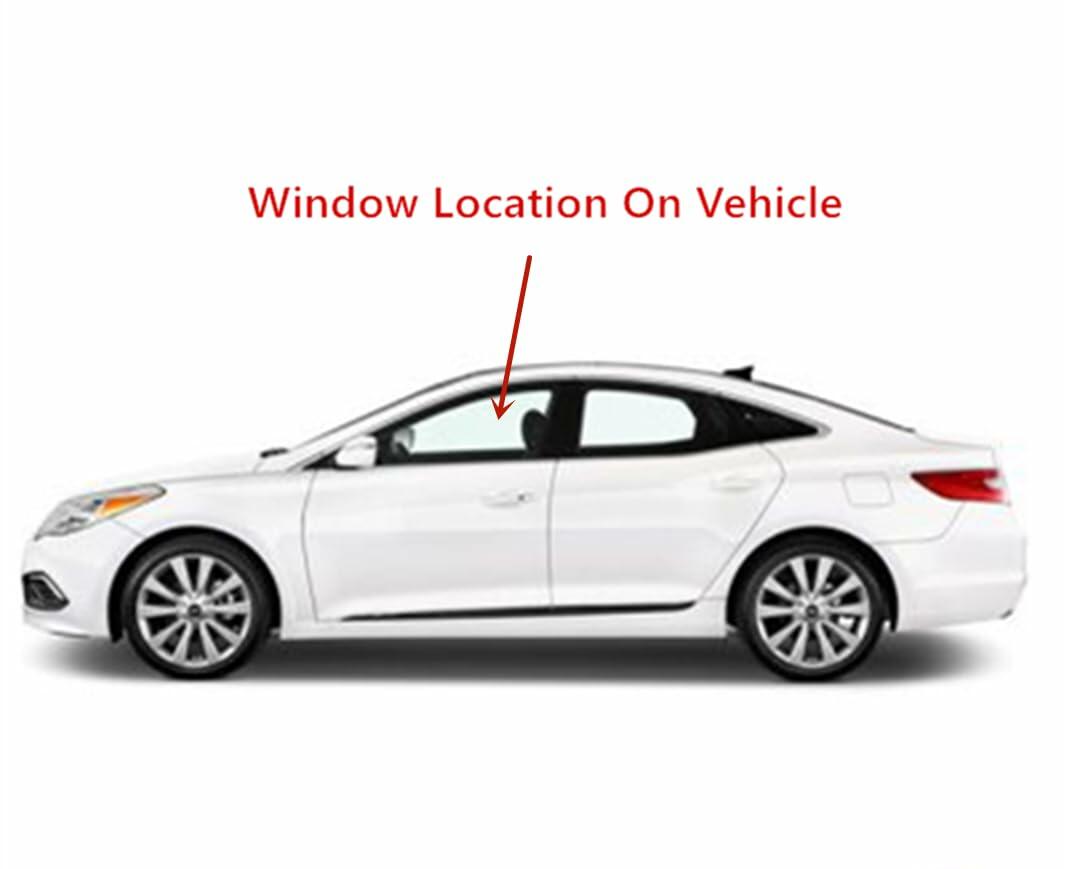 Tempered Driver Left Side Front Door Window Door Glass Compatible with Hyundai Azera 2012-2017 Models