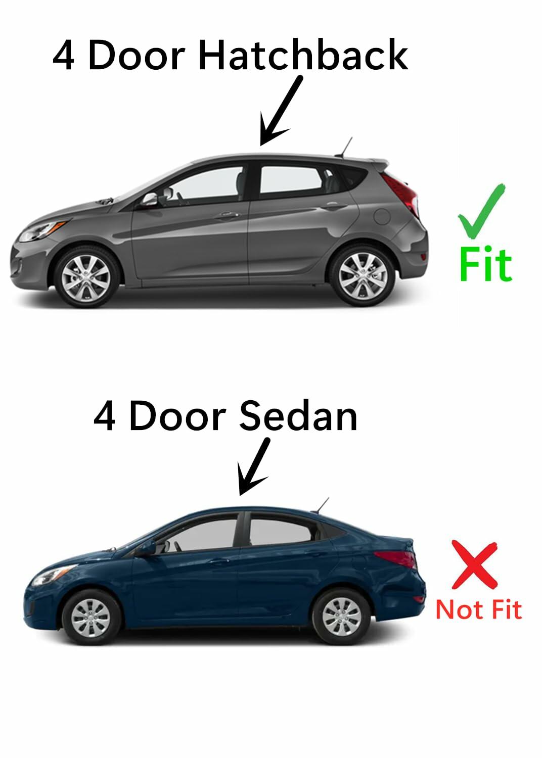 Non-Heated Back Window Back Glass Compatible with Hyundai Accent 4 Door Hatchback 2012-2017 Models