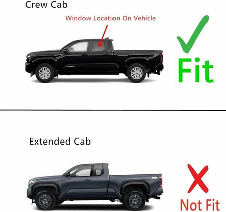 Tempered Driver Left Side Rear Door Window Door Glass Compatible with Toyota Tacoma Crew Cab Pickup 2024-2026 Models