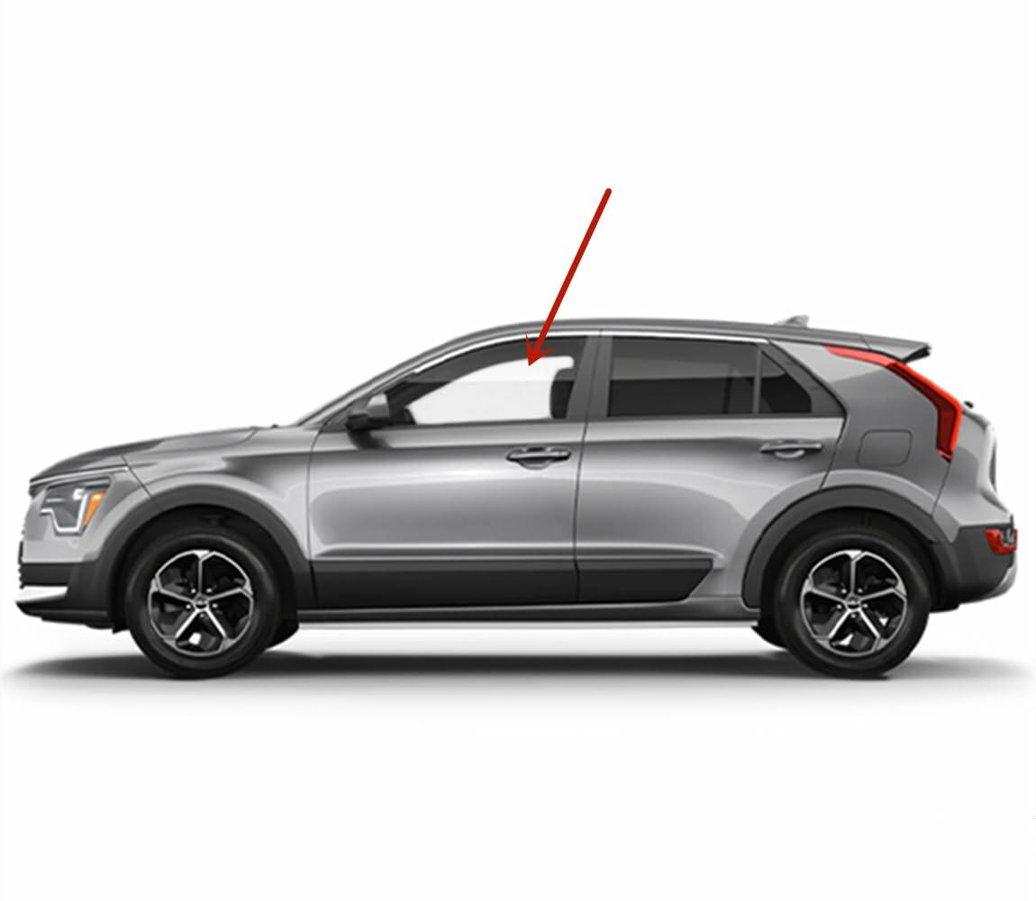 Tempered Driver Left Side Front Door Window Door Glass Compatible with Kia Niro / Niro EV 2023-2026 Models