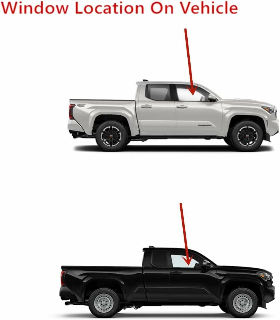 OEM With Aftermarket Attachments Tempered Passenger Right Side Front Door Window Glass Compatible with Toyota Tacoma Pickup 2024-2026 Models