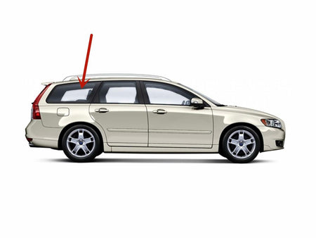 Tempered W/Antenna Passenger Right Side Rear Quarter Window Quarter Glass Compatible with Volvo V50 2005-2011 Models