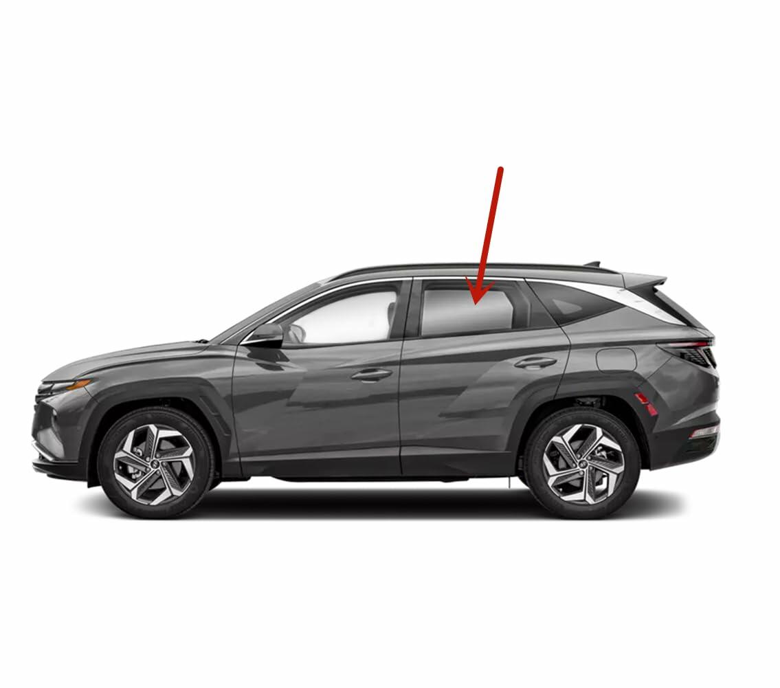 Tempered Driver Left Side Rear Door Window Door Glass Compatible with Hyundai Tucson 2022-2026 Models