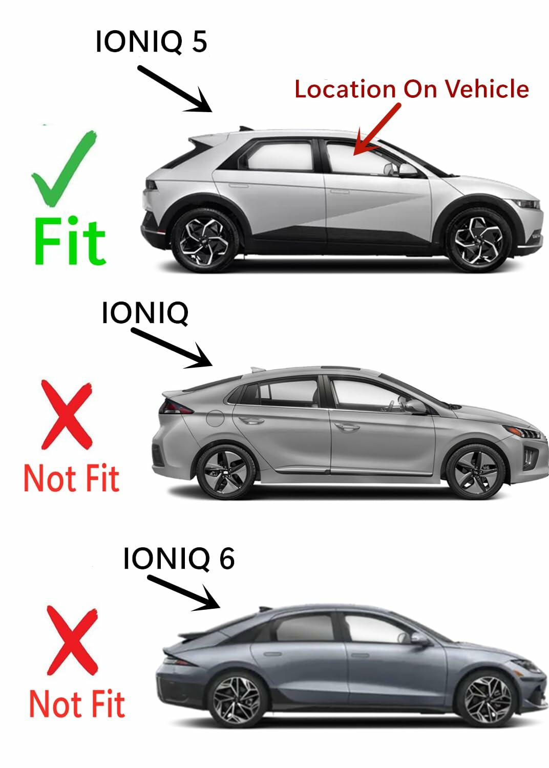 Laminated Passenger Right Side Front Door Window Door Glass Compatible with Hyundai IONIQ 5 2022-2026 Models (Not For IONIQ / IONIQ 6)