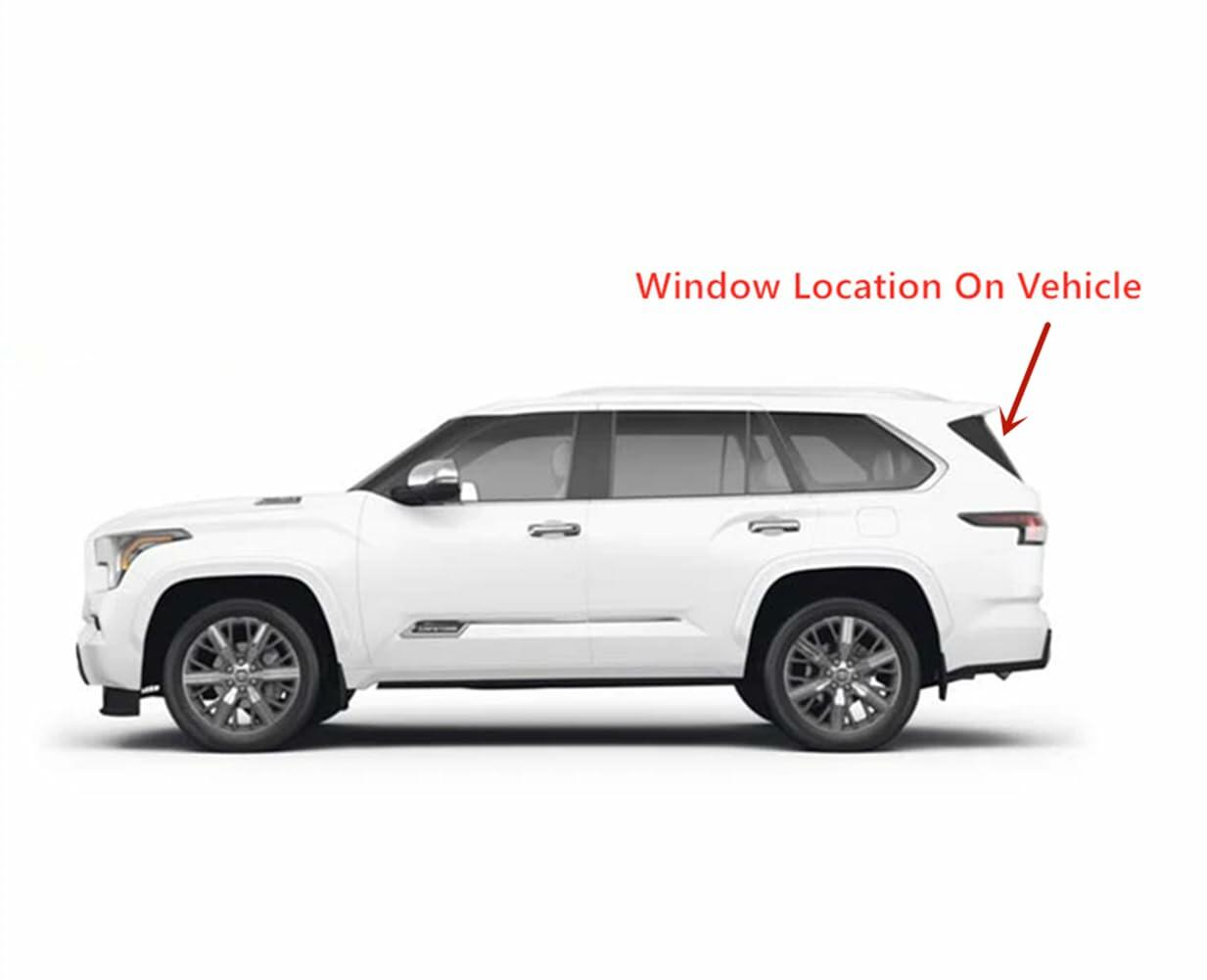 Without-Video-Display Style Heated Rear Tailgate Back Window Back Glass Compatible with Toyota Sequoia 2023-2025 Models