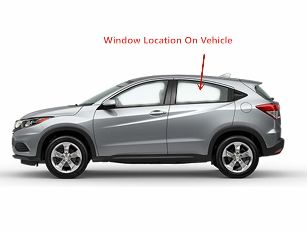 Tempered Driver Left Side Rear Door Window Door Glass Compatible with Honda HR-V 2016-2022 Models