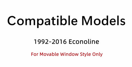 Movable Passenger Right Body Side Rear Hinged Door Window Door Glass Compatible with Ford Econoline Van 1992-2016 Models