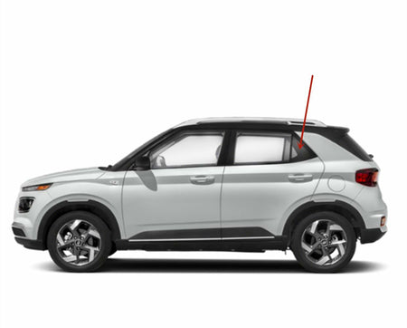 Driver Left Side Rear Vent Window Vent Glass Compatible with Hyundai Venue 2020-2026 Models Glass Only