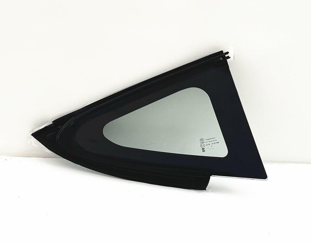 Black Moulding Style Driver Left Side Rear Quarter Window Quarter Glass Compatible with Tesla Model 3 2017-2023 Models