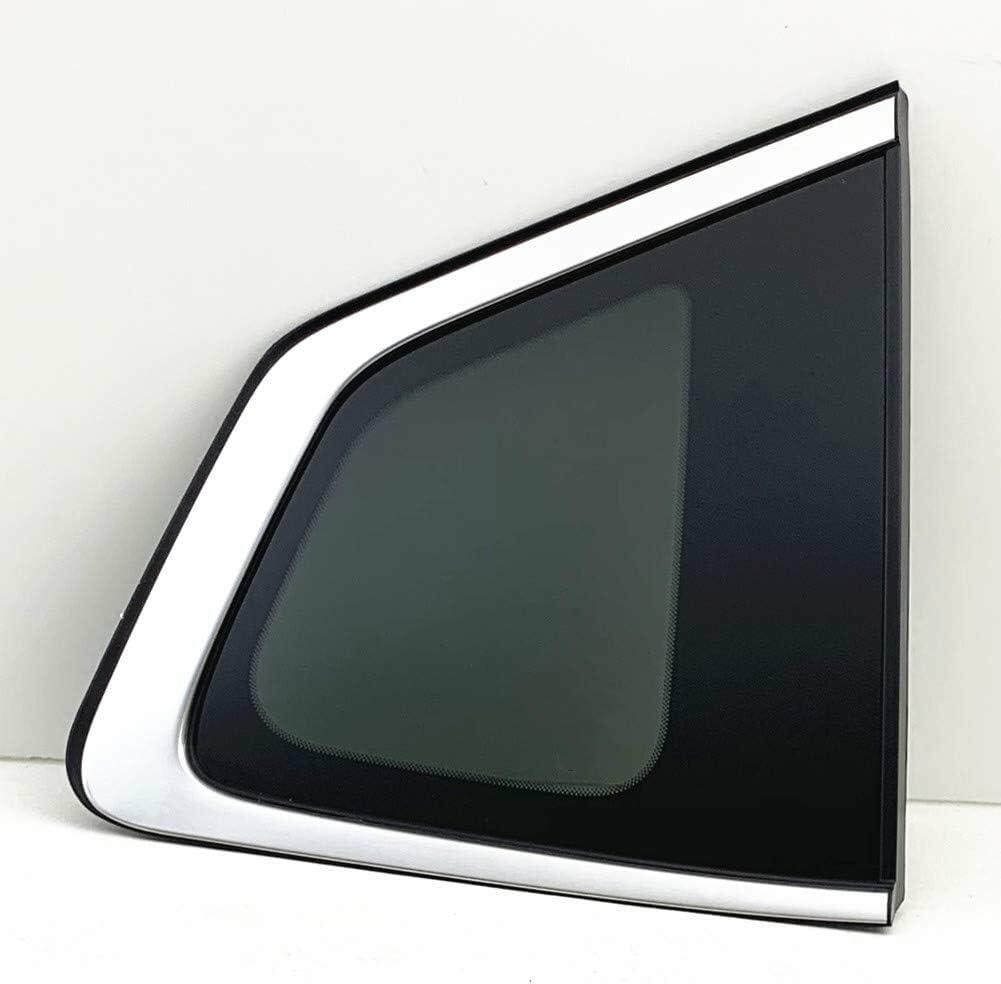 Passenger Right Side Quarter Window Quarter Glass Bright Trim Style Compatible with Nissan Rogue 2014-2020 Models (Not For Rogue Sport or Rogue Select)