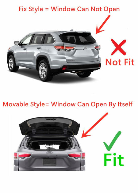 Movable Style Heated Rear Back Window Back Glass Compatible with Toyota Highlander 2008-2013 Models