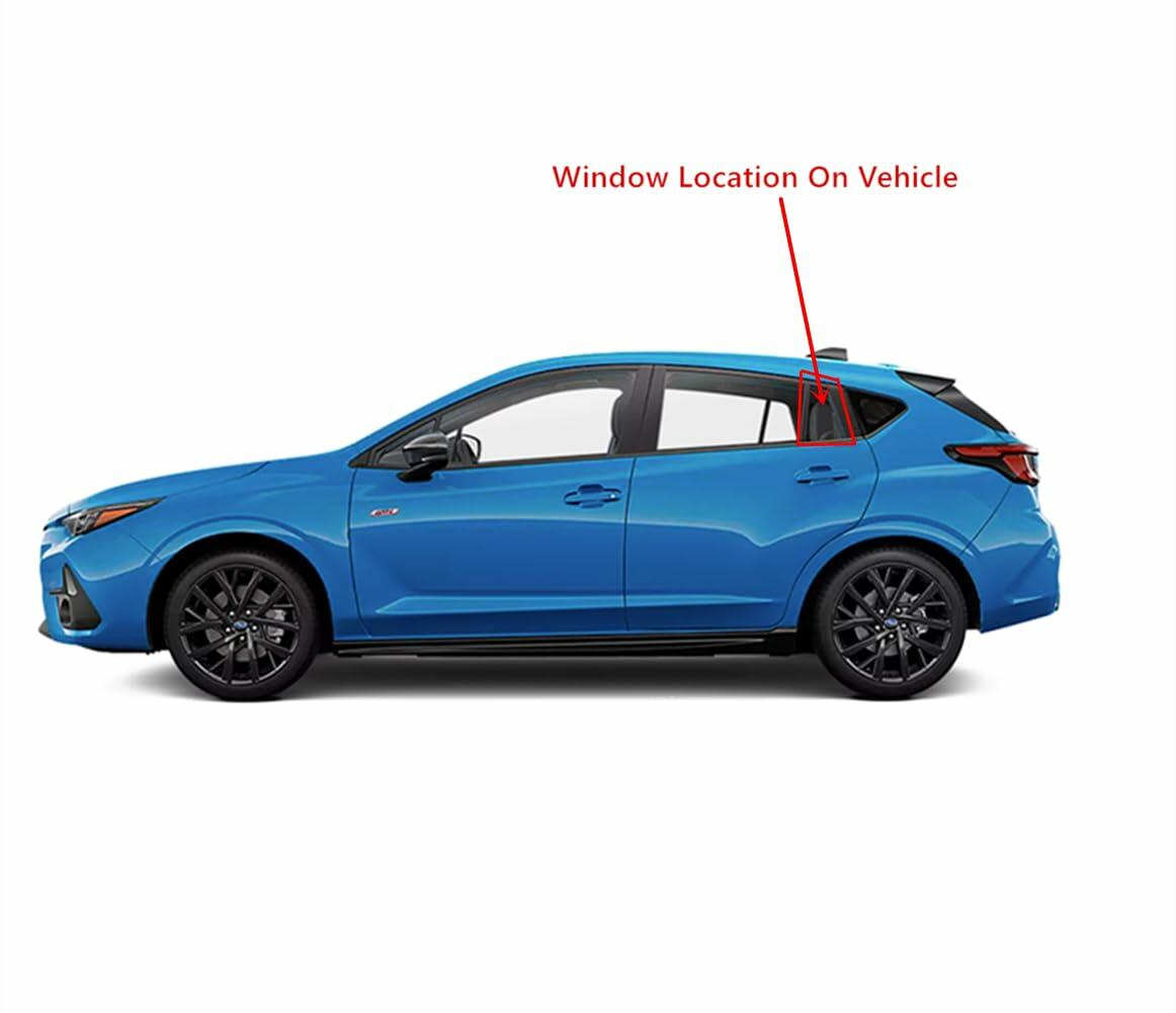 Tempered Driver Left Side Rear Vent Window Vent Glass Compatible with Subaru Impreza 2024-2026 Models
