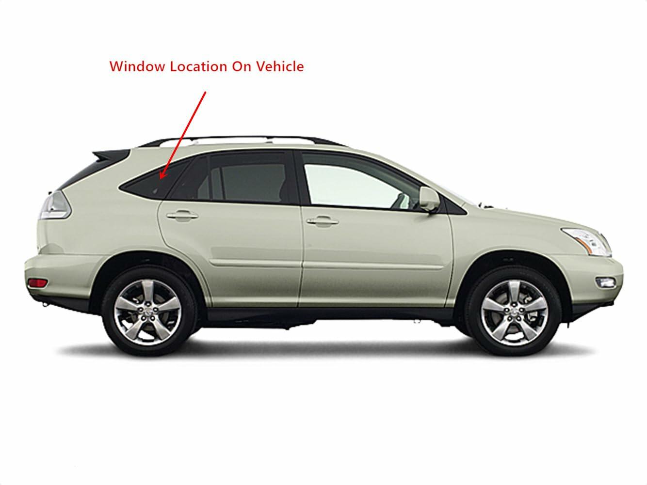 Tempered Passenger Right Side Rear Quarter Window Quarter Glass Compatible with Lexus RX330 RX350 RX400h 2004-2009 Models