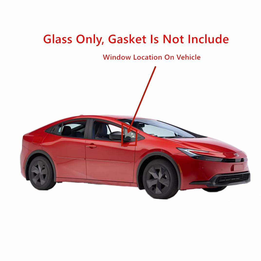 Tempered Passenger Right Side Front Vent Window Vent Glass Compatible with Toyota Prius / Prius Prime / Plug-in 2023-2025 Models
