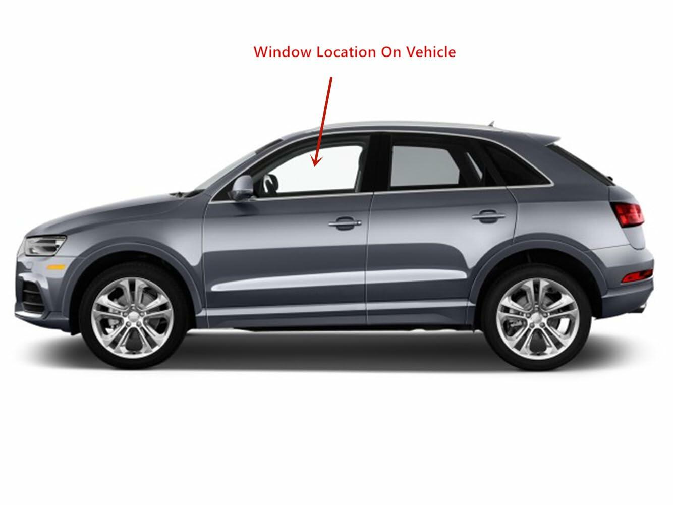 Tempered Driver Left Side Front Door Window Door Glass Compatible with Audi Q3 / Q3 Quattro 2015-2018 Models