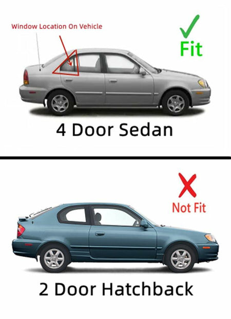 Passenger Right Side Rear Vent Window Vent Glass Compatible with Hyundai Accent 2000-2005/ Dodge Verna 2004-2005 4 Door Models
