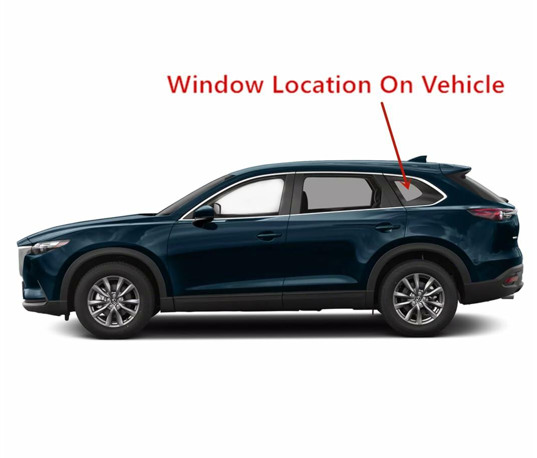Driver Left Side Rear Quarter Window Quarter Glass Compatible with Mazda CX-9 2016-2023 Models