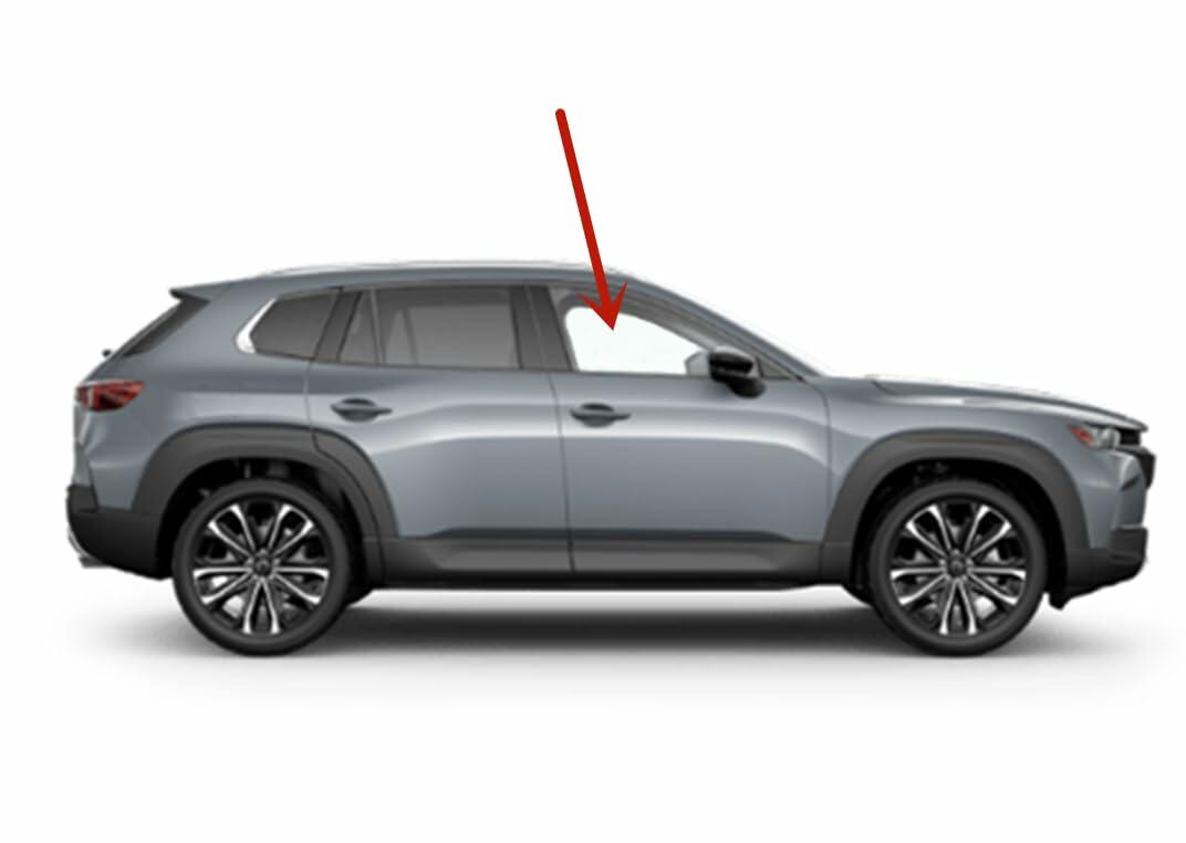 Tempered Passenger Right Side Front Door Window Door Glass Compatible with Mazda CX-50 2023-2025 Models