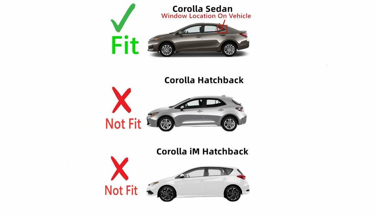 Driver Left Side Rear Vent Window Vent Glass Compatible with Toyota Corolla 4 Door Sedan 2014-2019 Models