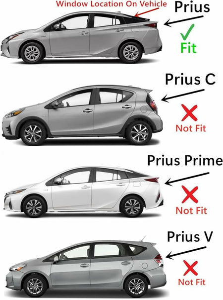 Heated Back Window Back Glass W/Wiper Hole Style Compatible with Toyota Prius 2016-2022 Models