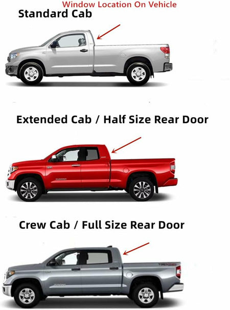 Sliding Back Window Glass Manual Back Slider Compatible with Toyota Tundra Pickup 2007-2021 Models