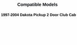 Driver Left Side Rear Quarter Window Quarter Glass Compatible with Dodge Dakota Pickup 2 Door Club Cab 1997-2004 Models