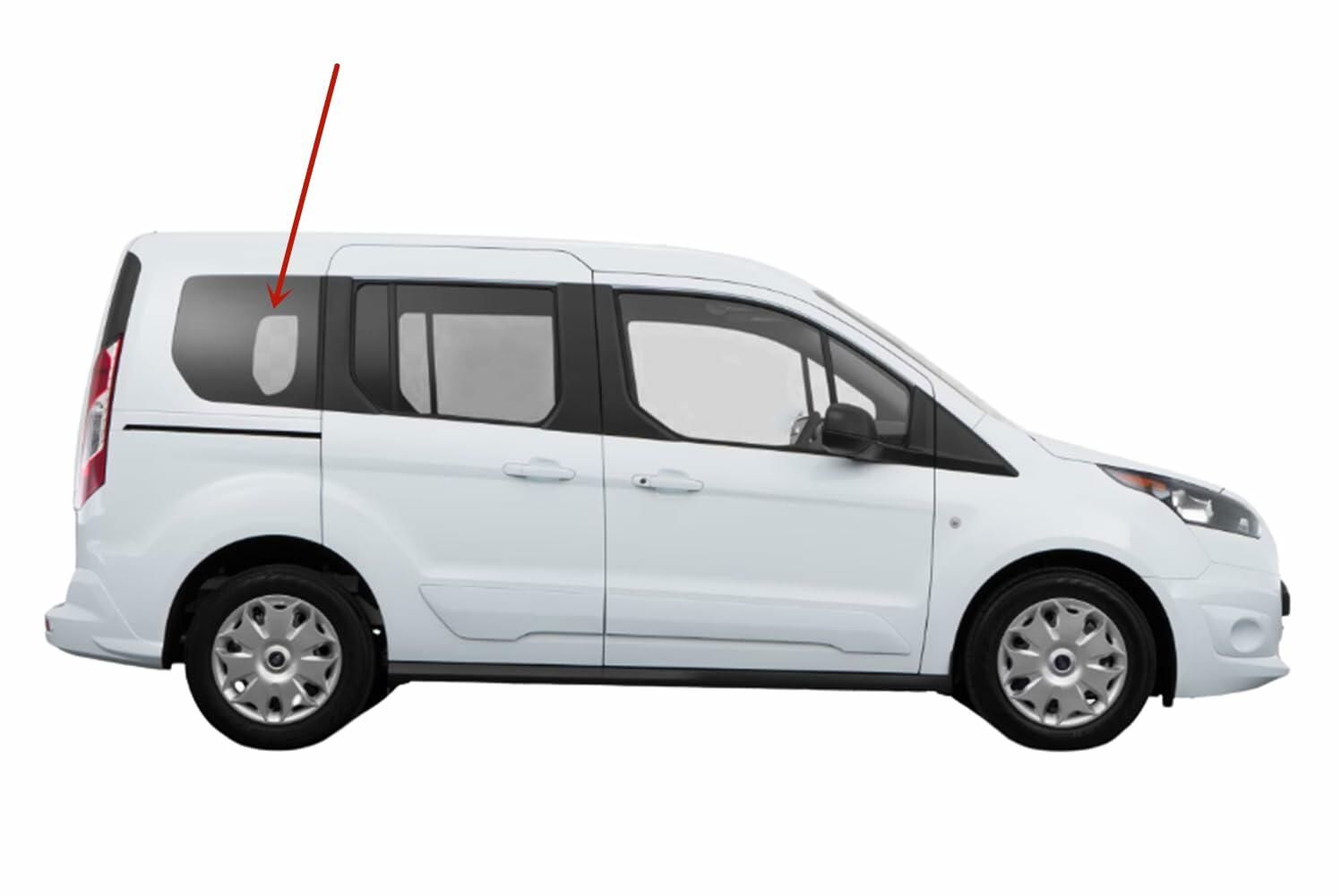 Passenger Right Side Quarter Window Quarter Glass Compatible with Ford Transit Connect 2014-2023 Short Wheel Base Models