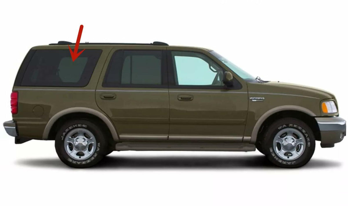 Stationary Passenger Right Side Quarter Window Glass Compatible with Ford Expedition 1997-2002 4 Door Models